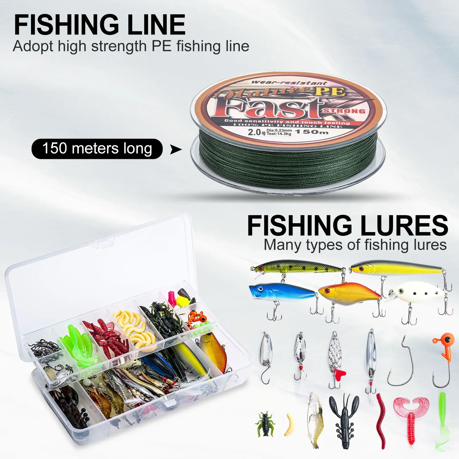 Goture-Juego de caña de pescar giratoria telescópica de carbono, carrete de viaje, roca telescópica, 1,8 M-2,7 M - imagen 5