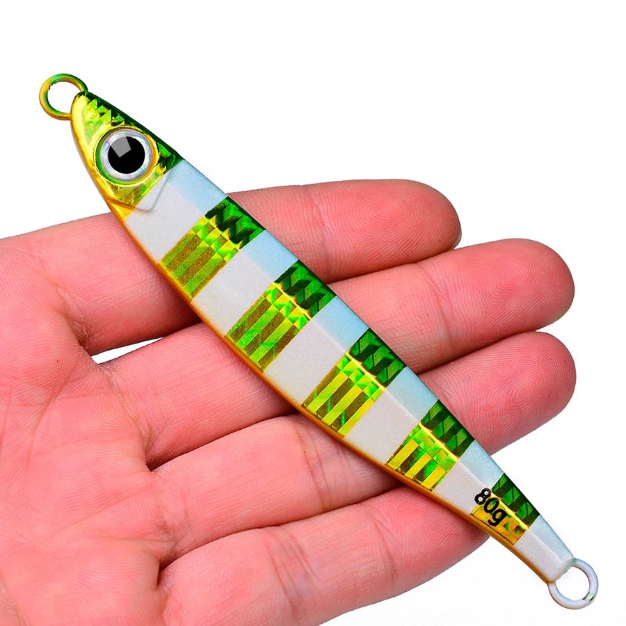 Señuelo de pesca JIG que se hunde, Crankbait duro luminoso, Artificial, 14g-80g, aparejos de pesca para herramienta de pesca de agua salada, 1 Uds. - imagen 5
