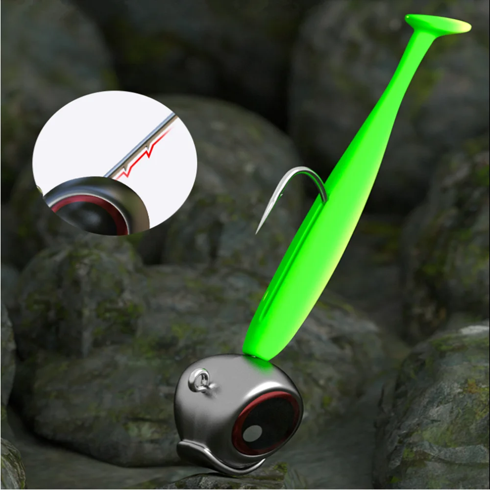 cabeza de plantilla de ned rig cabeza plomada para señuelo Anzuelo microscópico de 10 piezas para pesca de carpa, señuelo de gusano suave，plantillas de pesca  para lubina, artículos de pesca, aparejo de púas - imagen 2