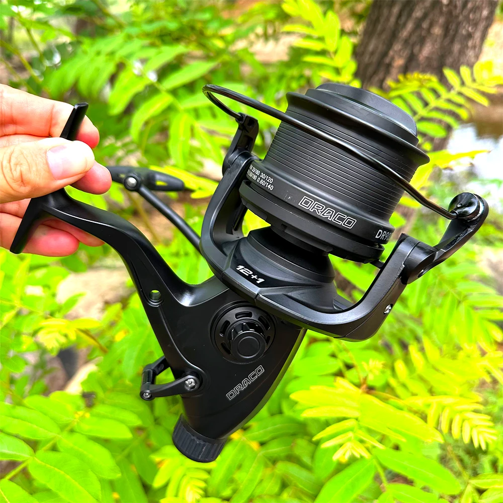 Nuevos carretes giratorios para pesca de carpa, doble arrastre, agua salada, agua dulce, 9000, 10000, 12000, accesorios de equipo de pesca, fundición de Surf suave