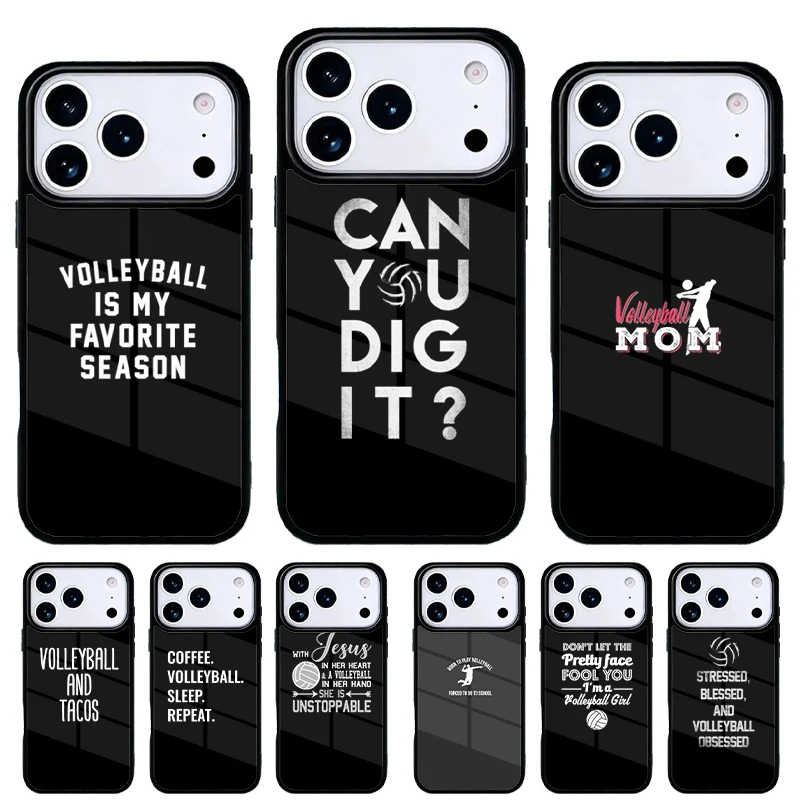 Funda deportiva de voleibol para iPhone Pro Max, protección trasera
