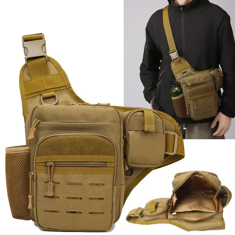 Bandolera táctica Molle para pesca, mochila individual para viaje, escalada, bolso de hombro para caza al aire libre, bolsa de almacenamiento de cebo para ciclismo