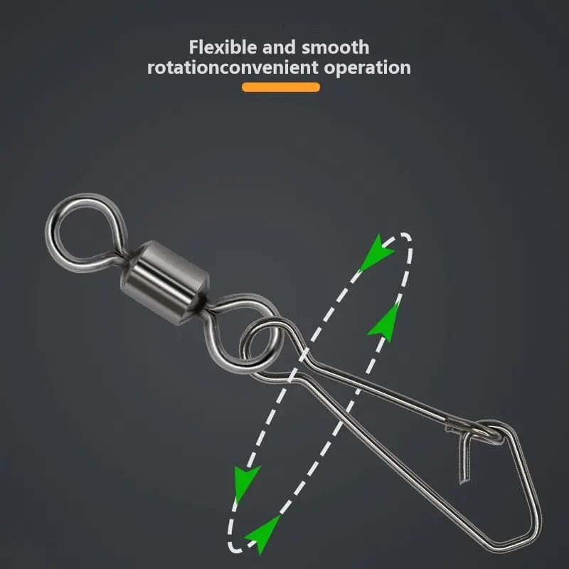 OUZEY 50 Uds bloqueo Snap pesca giratorios rodamiento de bolas aparejos Snap giratorios rotación línea de pesca conectores giratorios para agua salada - imagen 4