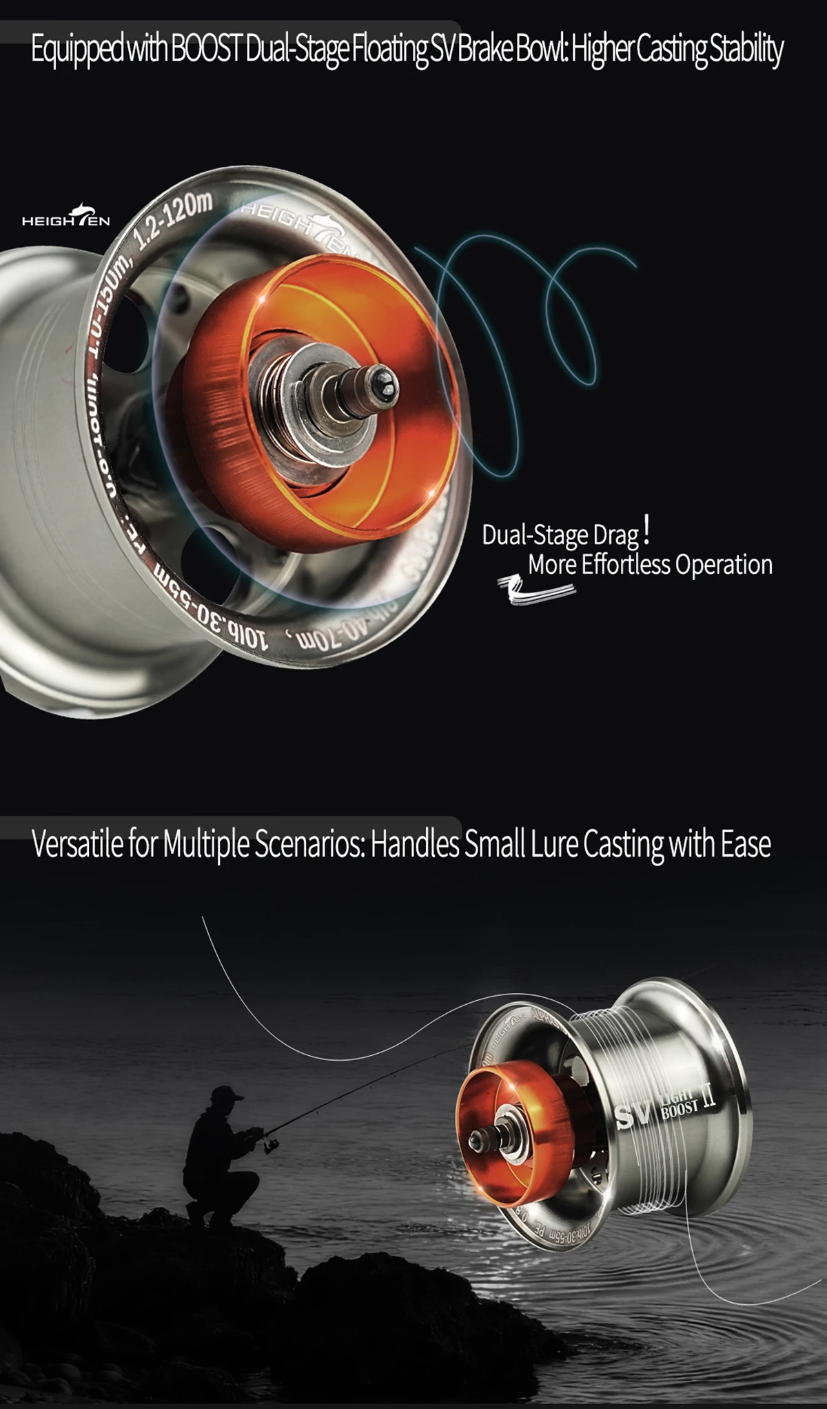 Ajuste del carrete sobre el eje de un reel Daiwa