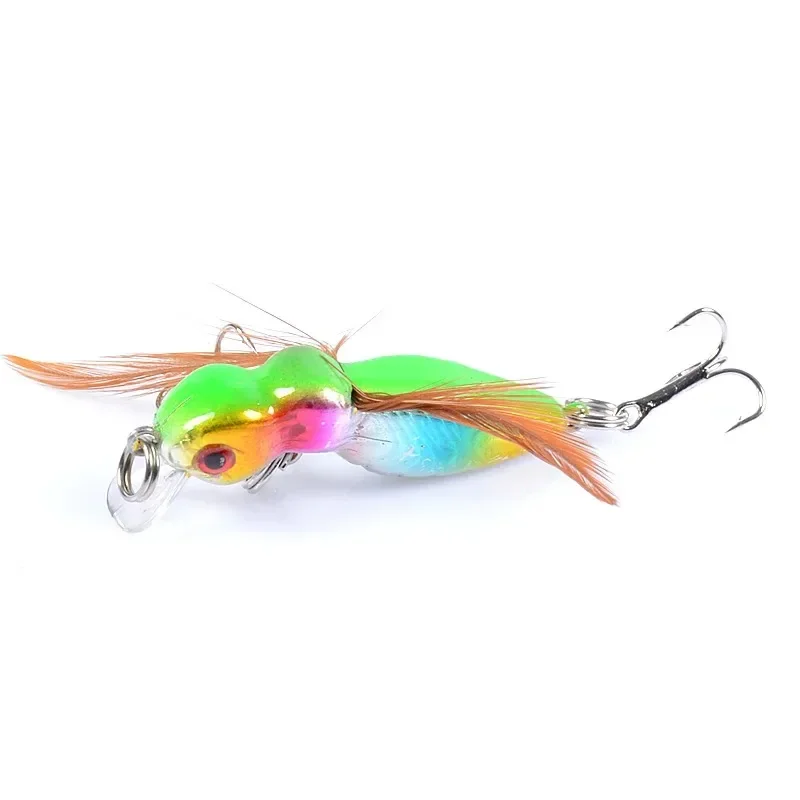 1 Uds 4,5 cm 3,5g pluma abeja señuelo de Pesca Crankbait Pesca de agua dulce Isca cebo de insecto Artificial aparejos de Pesca Wobbler - imagen 2