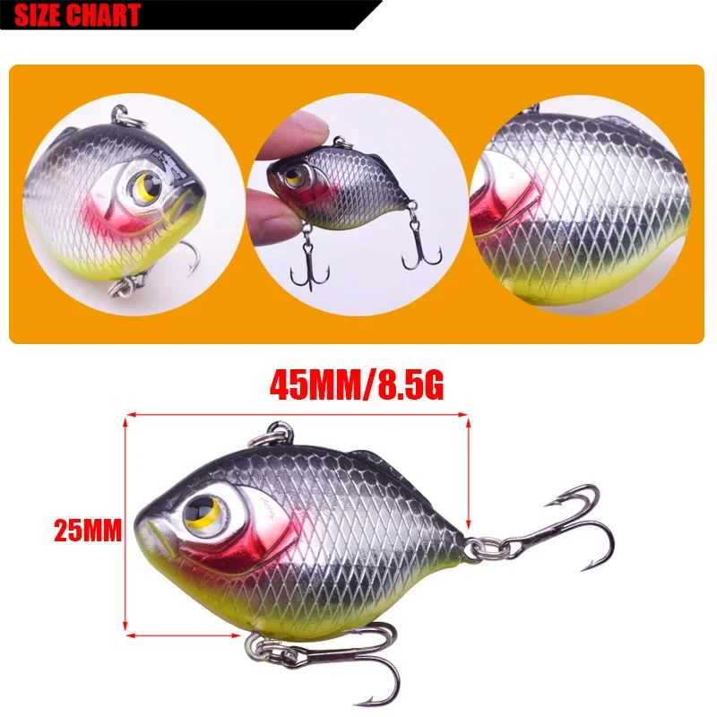 Señuelo de pesca con vibración VIB, 4,5 cm, 8,5g, Crankbait hundido, pesca submarina en hielo en invierno, cebo duro Artificial, Lucio, trucha, 1 ud. - imagen 2