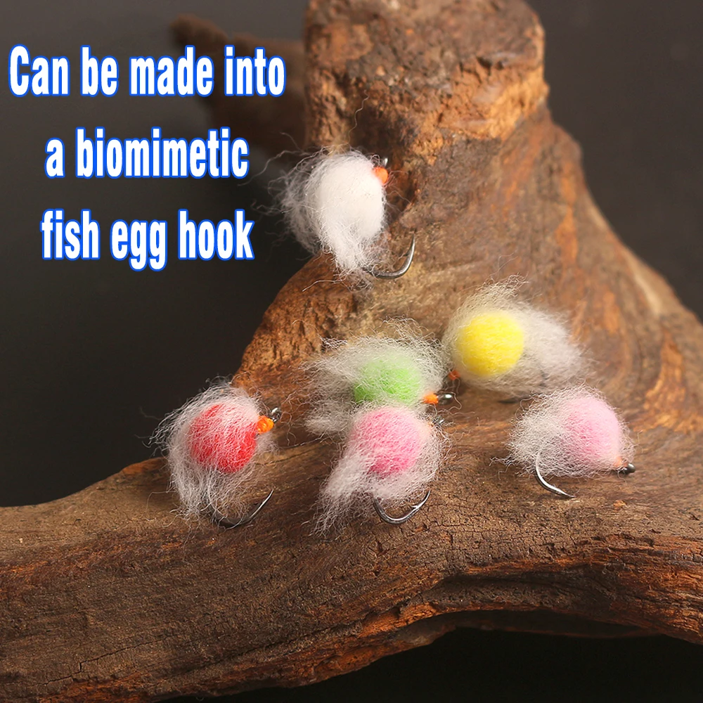 MNFT 50 Uds. Señuelo de pesca con bola de huevo de cristal sintético, Material de atado de moscas DIY para trucha salmón - imagen 4