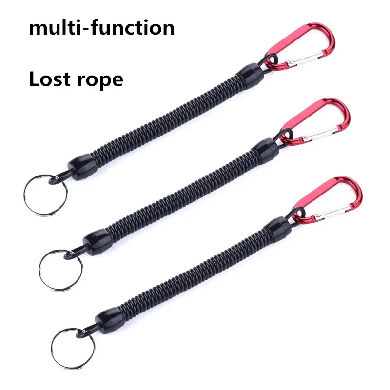 3 piezas de cuerda de pesca de TPU con hebilla de carrete retráctil de 22cm para barcos, cuerda fija, herramientas de pesca, equipo de pesca, cuerda de mano perdida