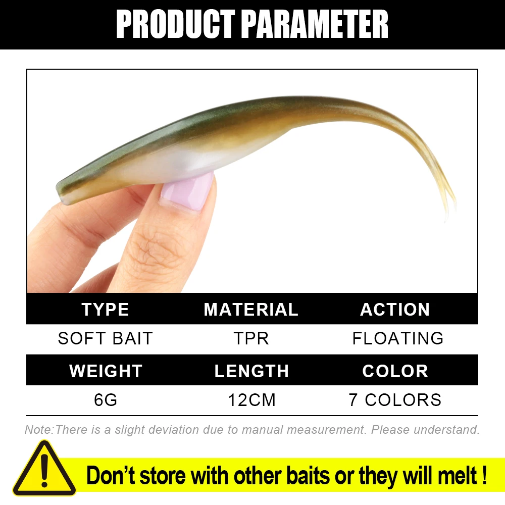 Spinpoler TPR Jerk Shad cola ligeramente bifurcada flotante Artificial de silicona Swimbait señuelo de Pesca para Zander Pike perca Bass Pesca - imagen 2