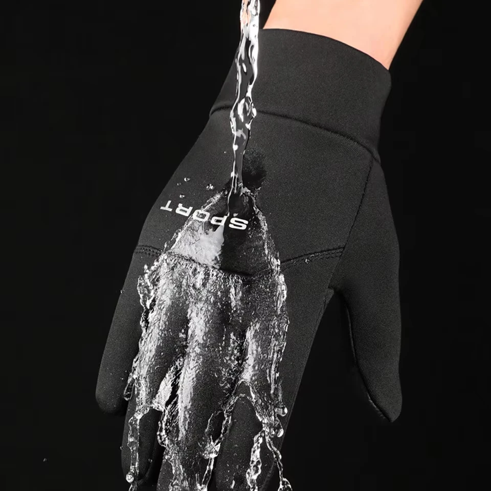 WALK FISH-guantes de pesca para exteriores, impermeables, con forro polar, para mantener el calor, pantalla táctil, antideslizantes, escalada de montaña, ciclismo, a prueba de viento - imagen 2