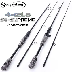 Sougayilang caña de spinning de fibra de carbono 1,8‑2,1 m – portátil de viaje