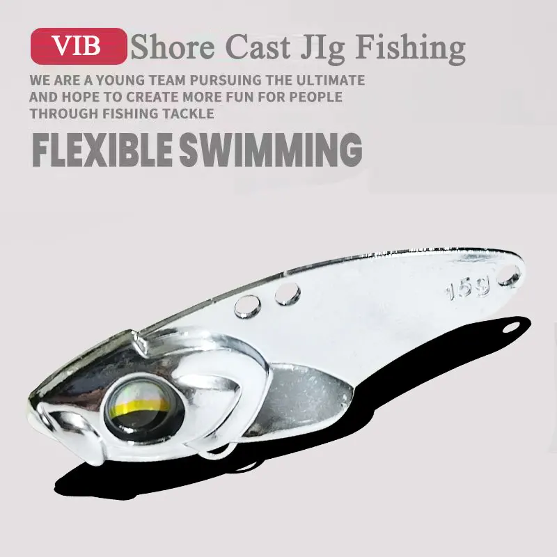 AS Vib señuelo Metal Spinner cebo 5g7g10g15g20g pesca Shore Casting cuchara giratoria Wobbler hundimiento cebo duro Pesca Jig Bass Pike - imagen 2