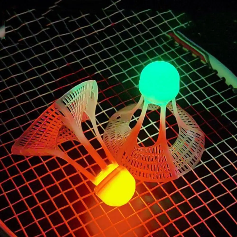 Volantes de nailon luminosos LED coloridos para bádminton, alta elasticidad, noche, a prueba de viento, para adiestramiento en interiores y exteriores - imagen 4