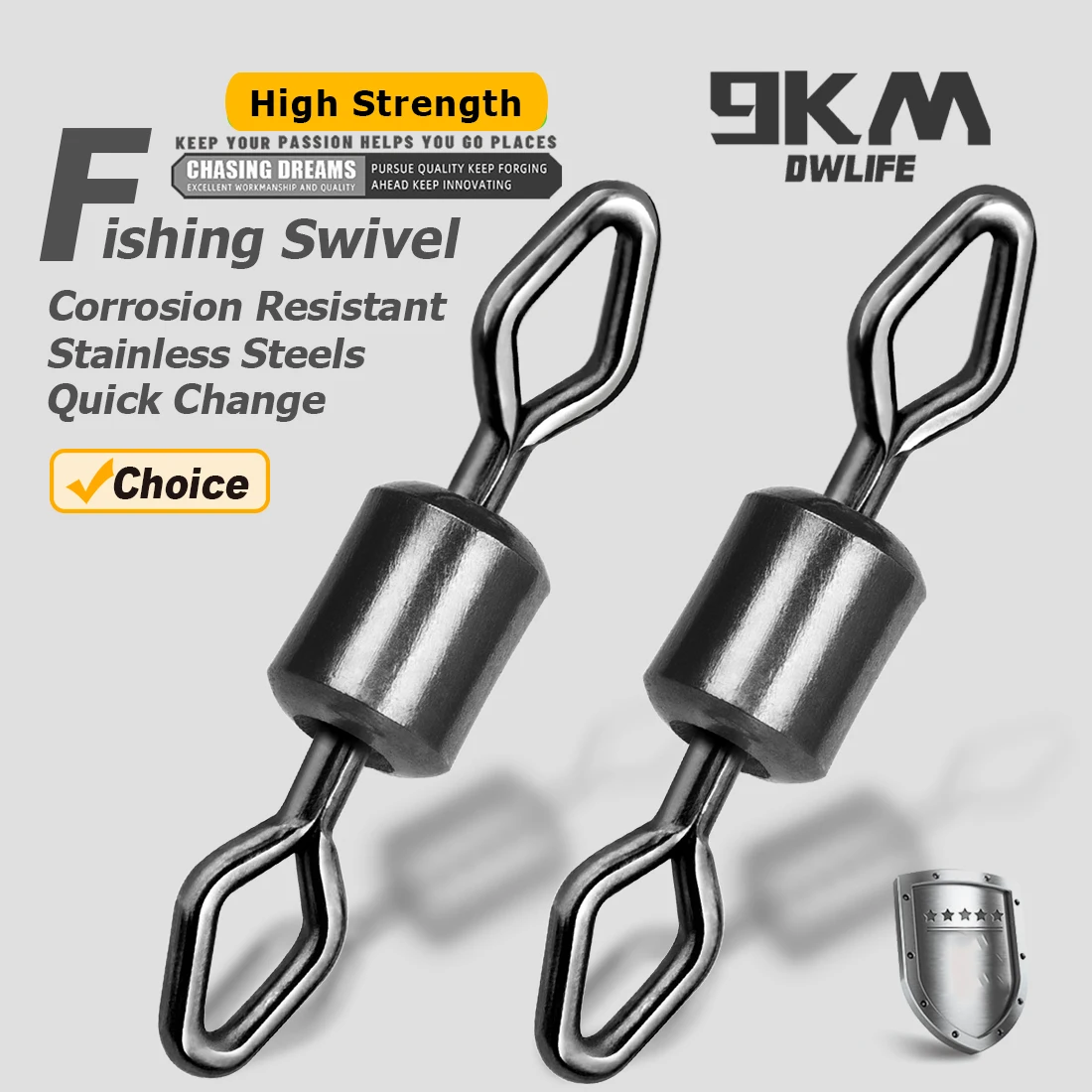 9KM giratorios de pesca de acero inoxidable diamante ojo giratorio conector pesca en agua salada 50 ~ 100 Uds a granel