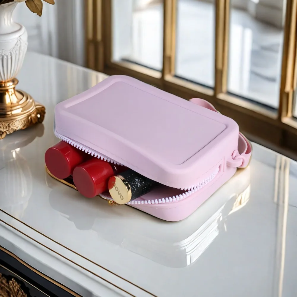 Nuevo Monedero con cremallera, bolsa de maquillaje portátil impermeable, bolsa Rectangular para auriculares de alta capacidad, línea de datos - imagen 4