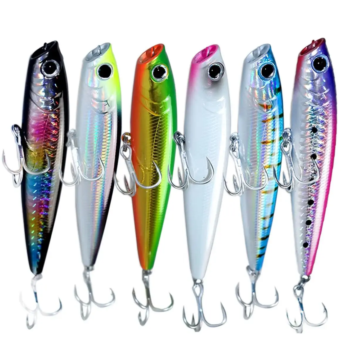 Topwater superficie palo cebo flotante lápiz Popper Stickbait Walker Wobbler caminar el perro WTD 95f 115f señuelo de pesca de lubina