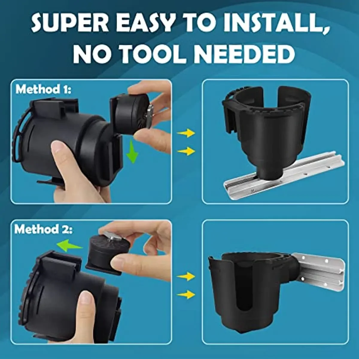 Aventik-portavasos para Kayak, montaje en pista, diseño antideslizante multifuncional, 9,8 cm x 9,4 cm, 2 tamaños, portavasos para barco, portabotellas para Kayak - imagen 3