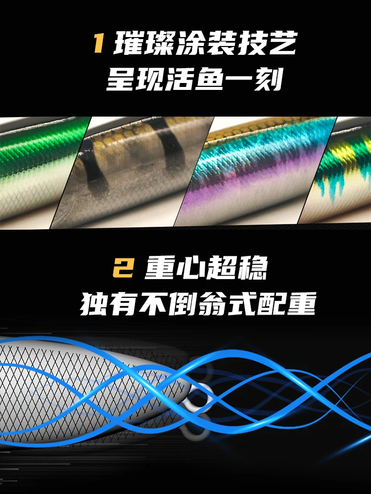 Lurefans-señuelo de pesca de tiro largo B60, cebo Artificial de lubina falsa, 60mm/12g - imagen 4