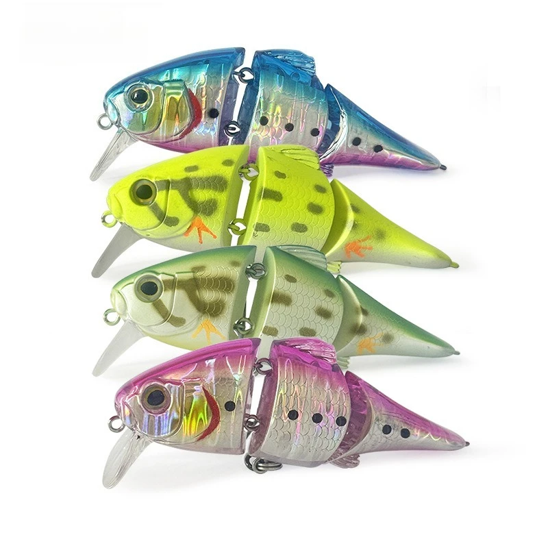 Señuelos de pesca flotantes de 7,2 cm y 9,3g, cebos de natación deslizantes con cuerpo de Triple articulación, cebo duro Artificial flotante, Wobblers para Lucio