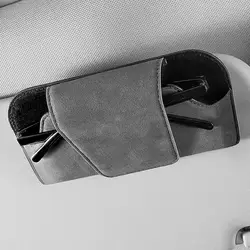Soporte gafas de sol visera coche cuero vaca multifuncional resistente