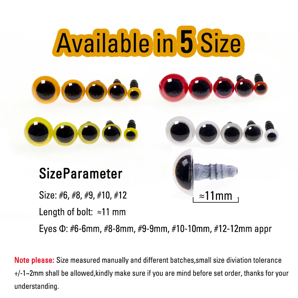 Wifreo-globo ocular de plástico para pesca en agua salada, 5 pares, Streamer Fly Mouse, Material de atado de moscas, accesorios para ojos #6 #8 #9 #10 #12 - imagen 2
