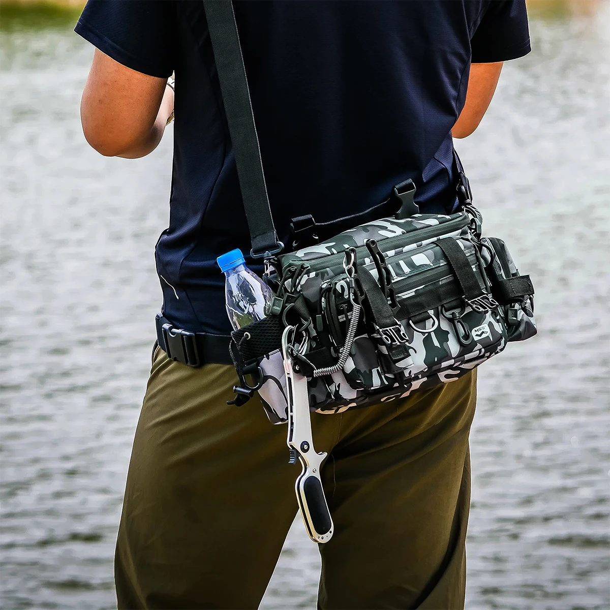 HANDING Bolsas de pesca multifunción de gran capacidad, aparejos de pesca impermeables al aire libre, bolsas para pesca, senderismo, caza, Camping - imagen 2