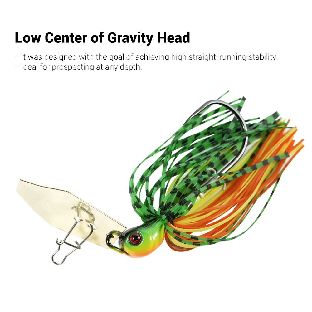 NOEBY Chatterbait 10,5g 14g 21g 28g 35g plantilla de hoja personalizada alambre cebo aguja Stinger gancho Power Wobblers lubina Señuelos de pesca - imagen 4