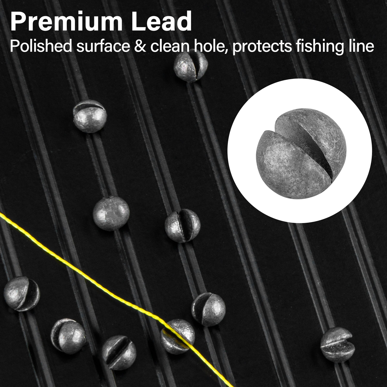 100 Uds. Plomo redondo dividido 0,4g-1,2g línea de pesca de plomo pesas Clip en plomos para pesca con mosca lubina de agua dulce trucha - imagen 4