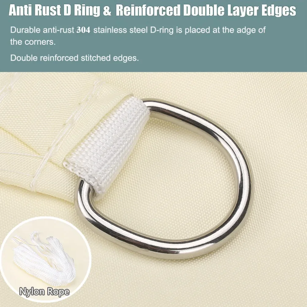 Refugio solar impermeable, bloque UV rectangular, vela parasol, toldo grande para acampar, senderismo, cubierta de sombra para jardín, tiendas de playa - imagen 3