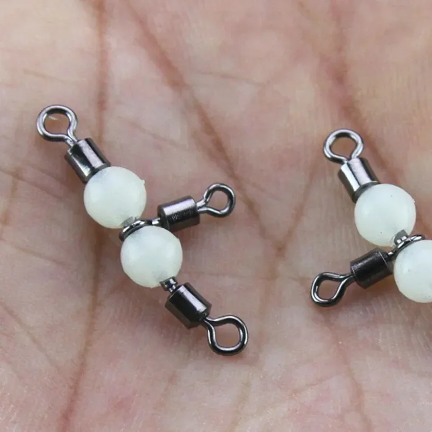 Hebilla de pesca giratoria de 8 caracteres, Accesorio luminoso tipo T, anillo giratorio de cuentas de 360 grados, gancho de pescado, Conector de línea de cebo, equipo de pesca - imagen 5