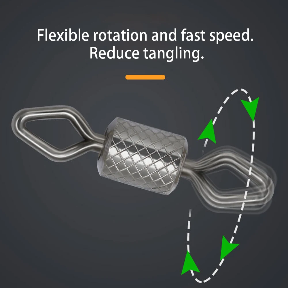 DNDYUJU 100 Uds barril de pesca giratorios patrón de diamante latón giratorio gancho de pesca conector accesorios de pesca herramientas - imagen 4