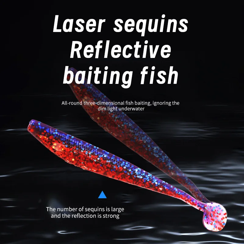 Señuelo de silicona suave para pesca, cebo Artificial de 90MM, 120MM, 160MM, Cuerpo en T, perca de Lucio, pez mandarín - imagen 3