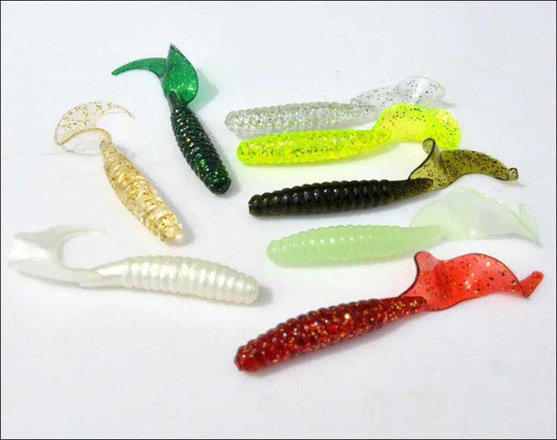 Señuelo de pesca de gusano con cola ondulada, cebo suave, larva, 9cm/5,5g, señuelos artificiales, bolsa de 8 piezas - imagen 2