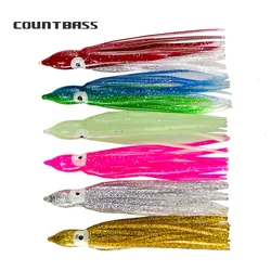 Countbass-faldas de calamar para curricán, señuelos suaves de pulpo, cebos de pesca, cola de atún de 30 piezas, 2,5 ", 3", 4 ", 5",6 ",6", 8cm, 10cm, 12cm, 15cm, 18c
