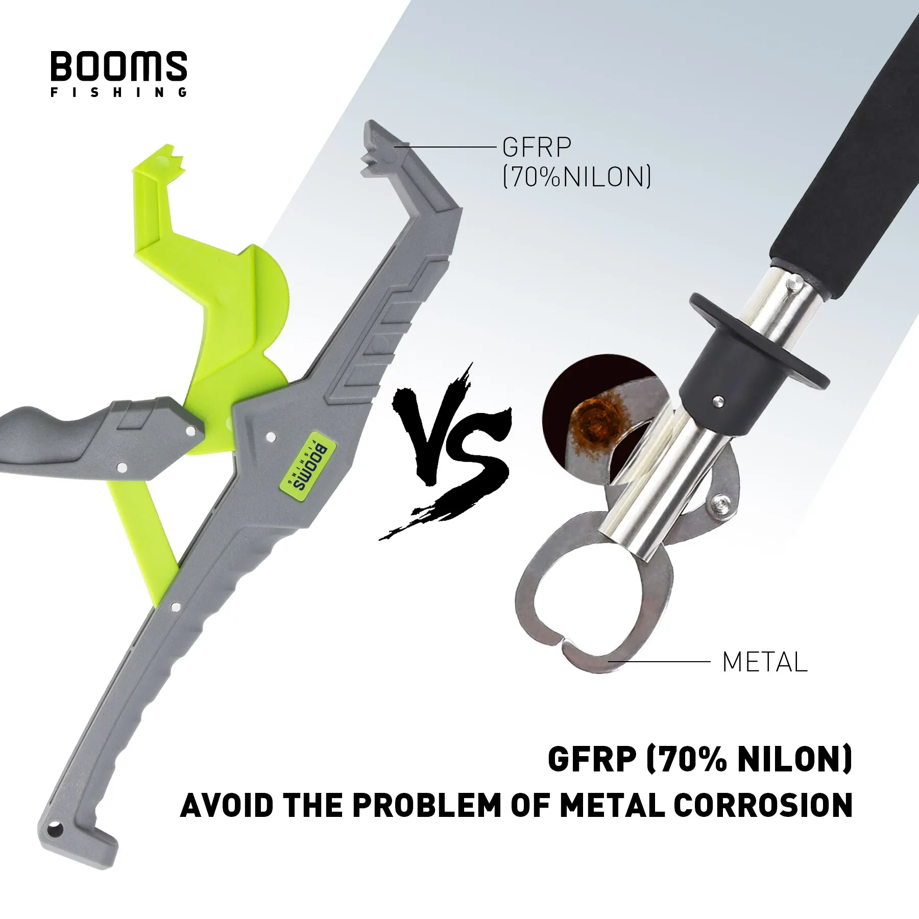 Booms Fishing G05 pinza de pescado de fibra de vidrio con cordón antioxidante anticorrosión más segura para herramienta de pesca con agarre de pescado - imagen 3