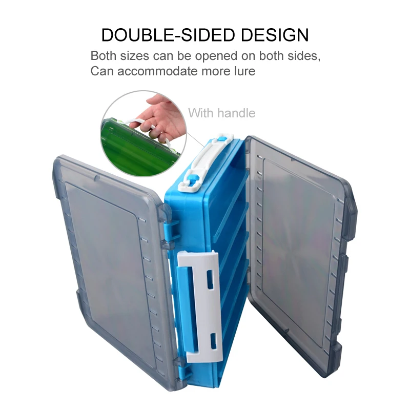 Cajas de pesca, caja de aparejos grande de doble cara para spinners, caja de aparejos de señuelo Egi, estuche para cebo Artificial, organizador de almacenamiento para pescadores - imagen 3