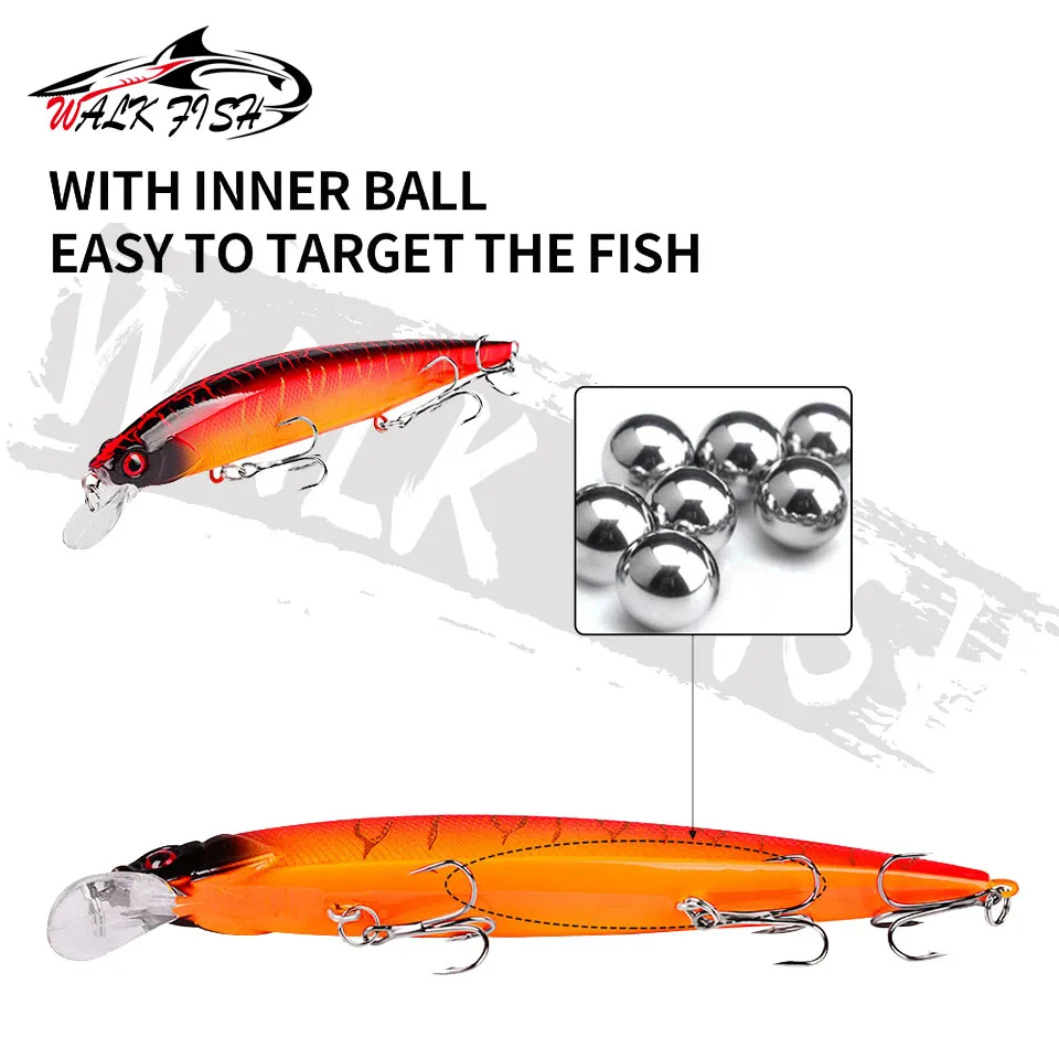 WALK FISH-señuelo de pececillos Wobblers 3D, cebo duro de Metal Artificial, carpa flotante, aparejos de pesca al aire libre, 14cm/18,5g, 1 unidad - imagen 2