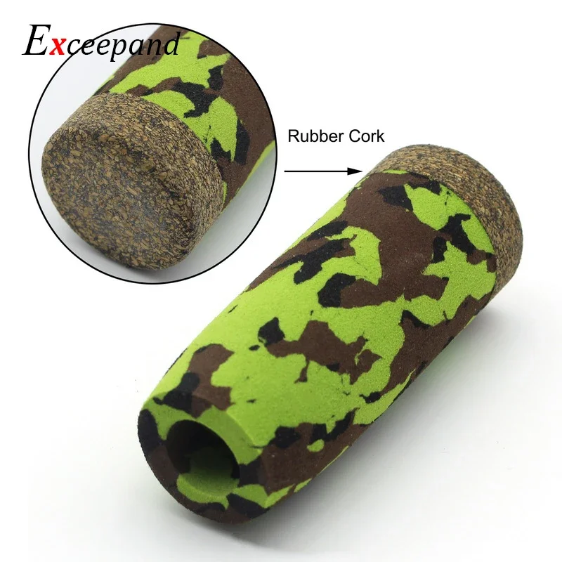 Exceepand-mango de caña de pescar giratoria de camuflaje EVA, asiento de carrete tipo IPS, agarre de reparación de varilla DIY, 1 Juego - imagen 5