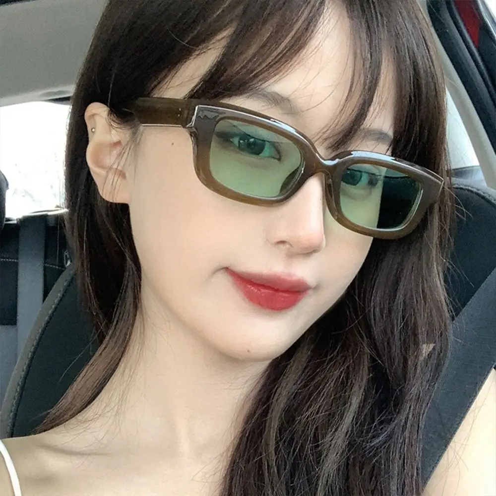 Gafas de sol rectangulares pequeñas para hombre y mujer, lentes de sol rectangulares de colores caramelo, protección UV400 - imagen 4