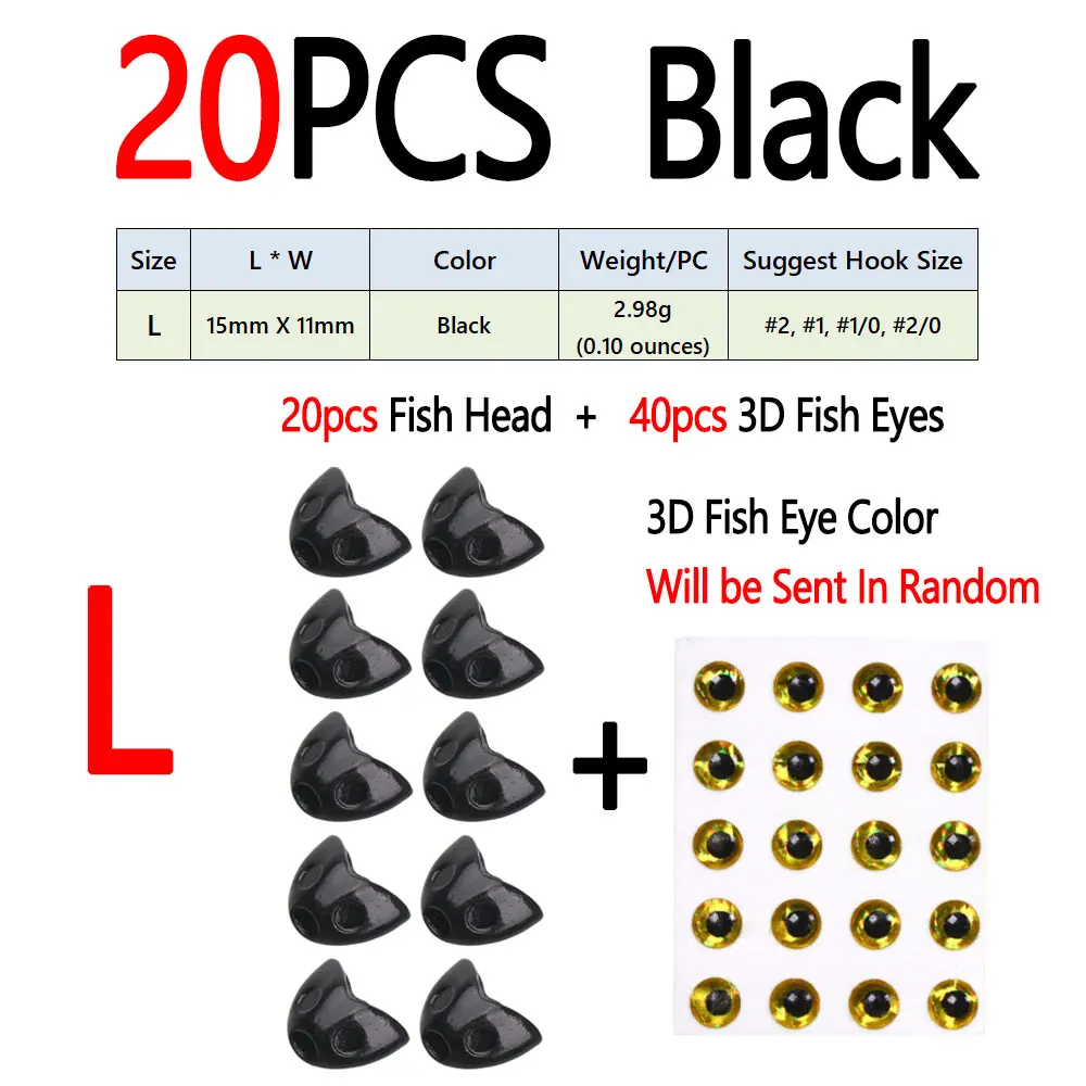 20pcs Black L