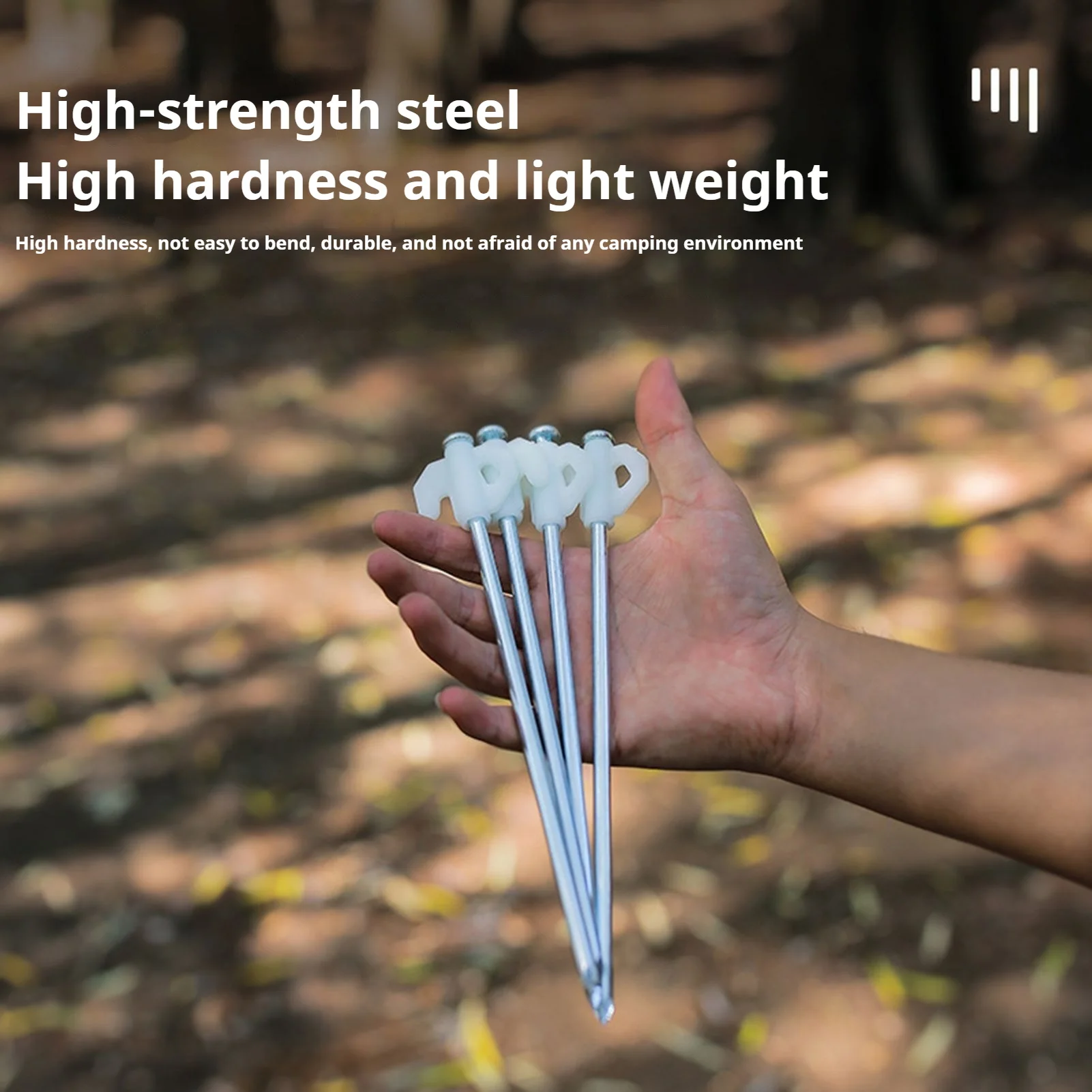 Estaca de tienda de campaña de 20cm, tienda gruesa extendida a prueba de viento, clavo para el suelo, tienda de campaña al aire libre, refugio, dosel, varilla fija, accesorios para acampar - imagen 3