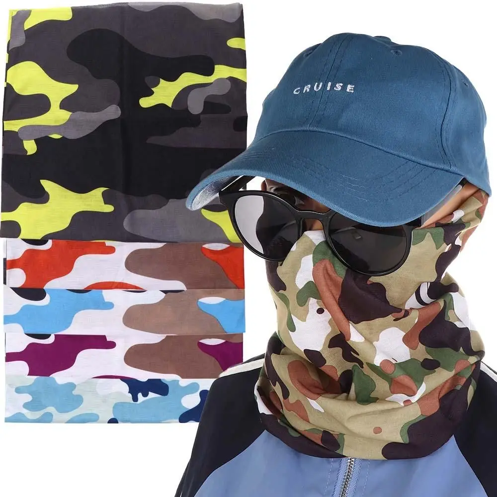 Diadema protectora para el cuello, bufanda de tubo para el cuello, Bandana sin costuras, Bandana para mujer, máscara facial de ciclista de camuflaje, Bandana para ciclismo - imagen 3