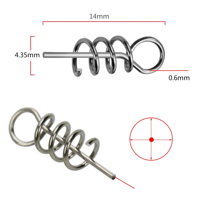 Señuelo de Pesca de 50/100 piezas/bolsa, aparejos de Pesca de 14mm, cebo de Pesca en espiral, resorte de acero para accesorios de Pesca - imagen 3