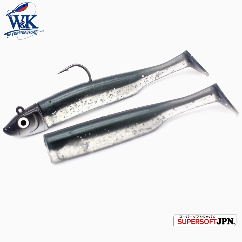 Kit de Señuelos de Pesca Seabass de 6cm, 7,5 cm, 9cm, 11,5 cm, 14,5 cm, cola de paleta de señuelo suave con tipos de cabeza de plantilla, cebo blando de Jigging costero - imagen 5