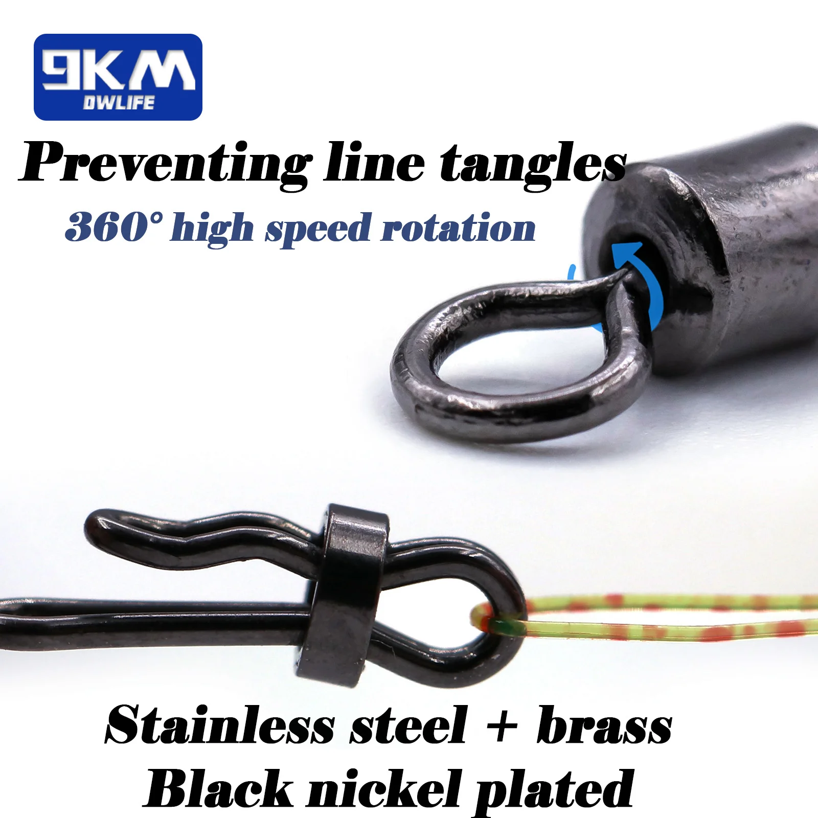 Anzuelo de pesca giratorio, conector rápido, anillos sólidos, línea de pesca, enlace rápido, latón resistente al desgaste de carpa - imagen 4
