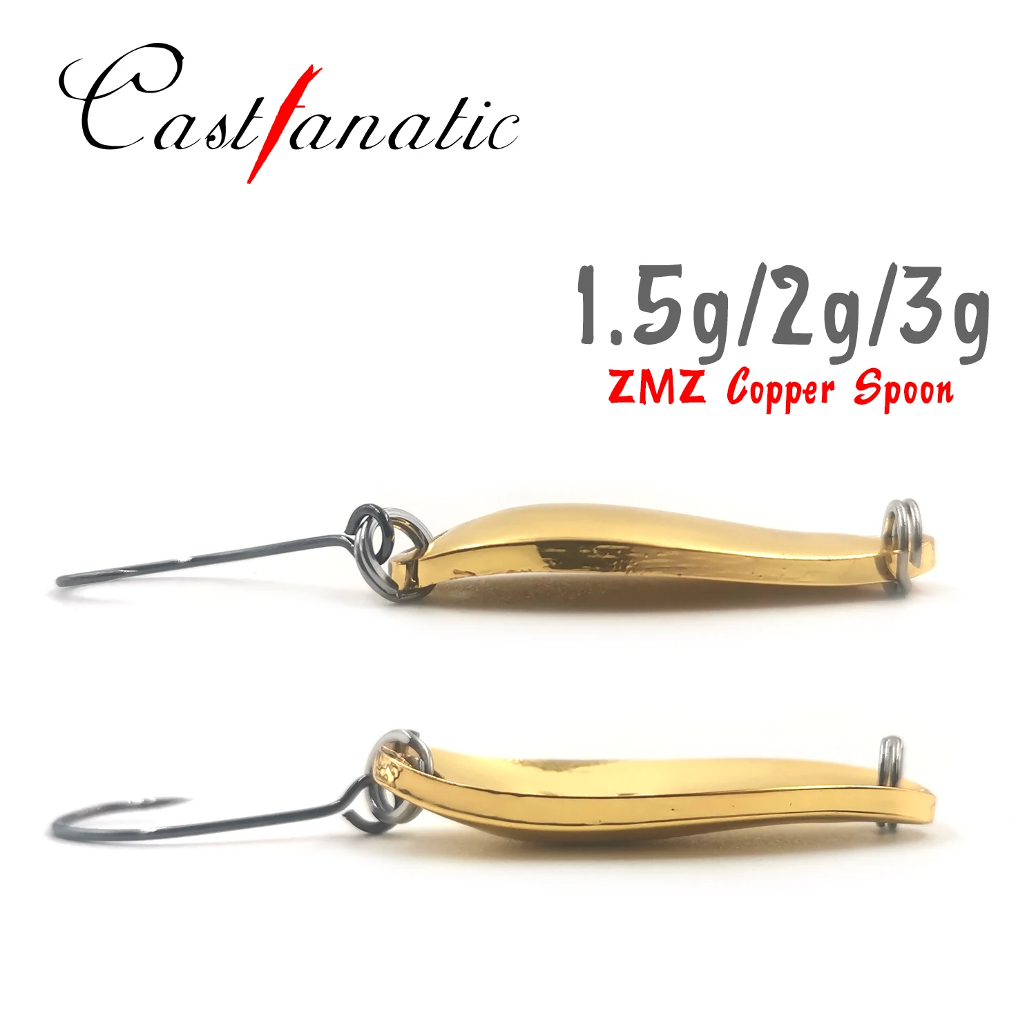 2023 nuevo ZMZ cuchara para trucha cebo CASTFANATIC marca cuchara de pesca de cobre para pesca de corriente Tilapia tipo de pez perca pez - imagen 2