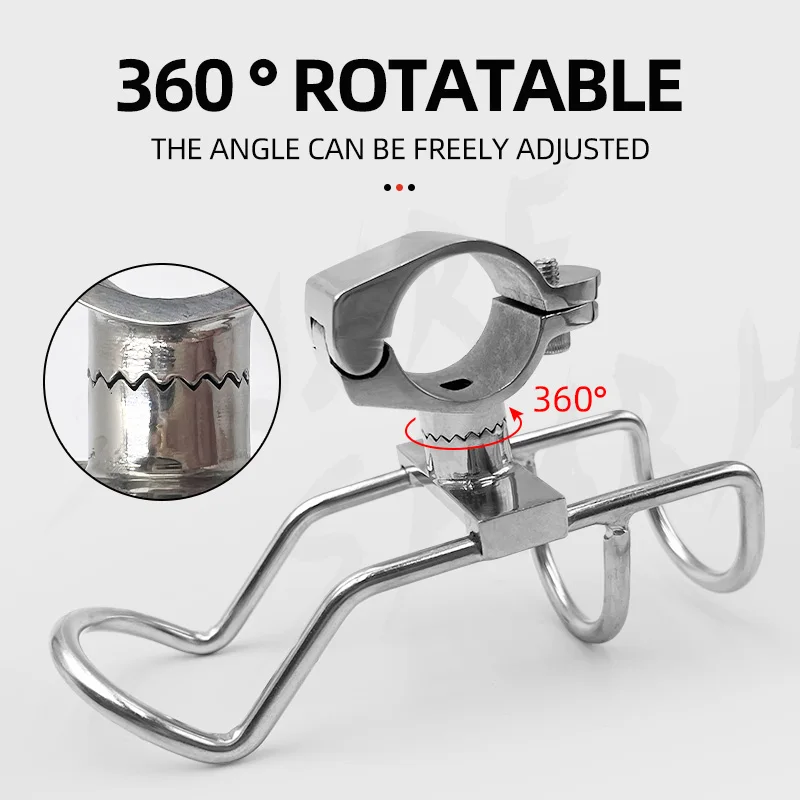 Soporte para varilla marina con abrazadera de acero inoxidable 316 |   Soporte de muelle/barco ajustable resistente a la corrosión para pescadores de agua salada - imagen 3
