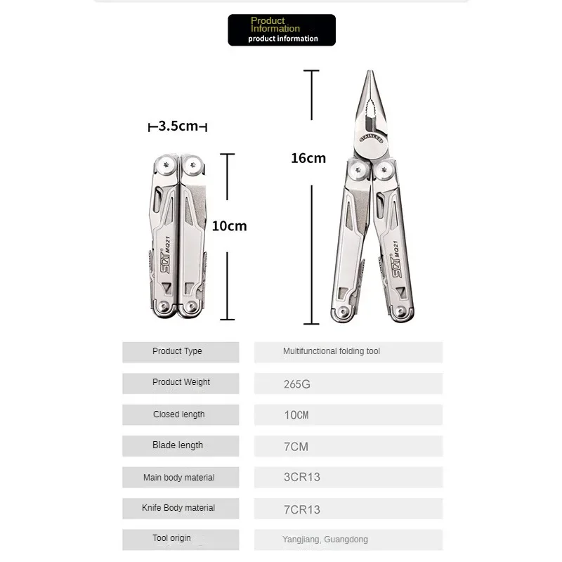 Daicamping MQ21 — Multiherramienta de pesca plegable con alicates - imagen 4