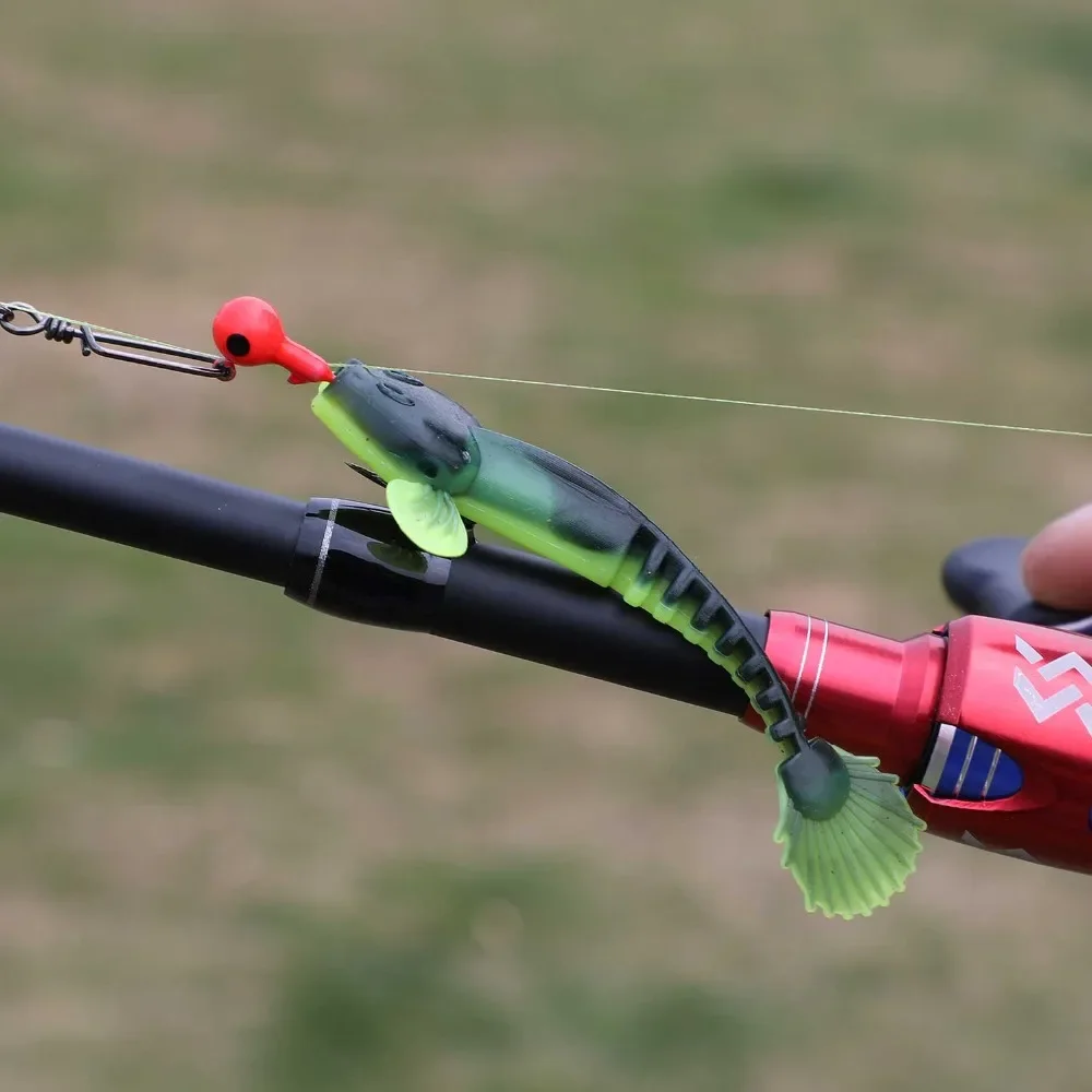 Sougayilang-señuelo suave para Pesca, juego de señuelos de 4,5g, 3,5 pulgadas, 90mm, gusano de cola, agua salada/dulce, 12 unidades por lote - imagen 2