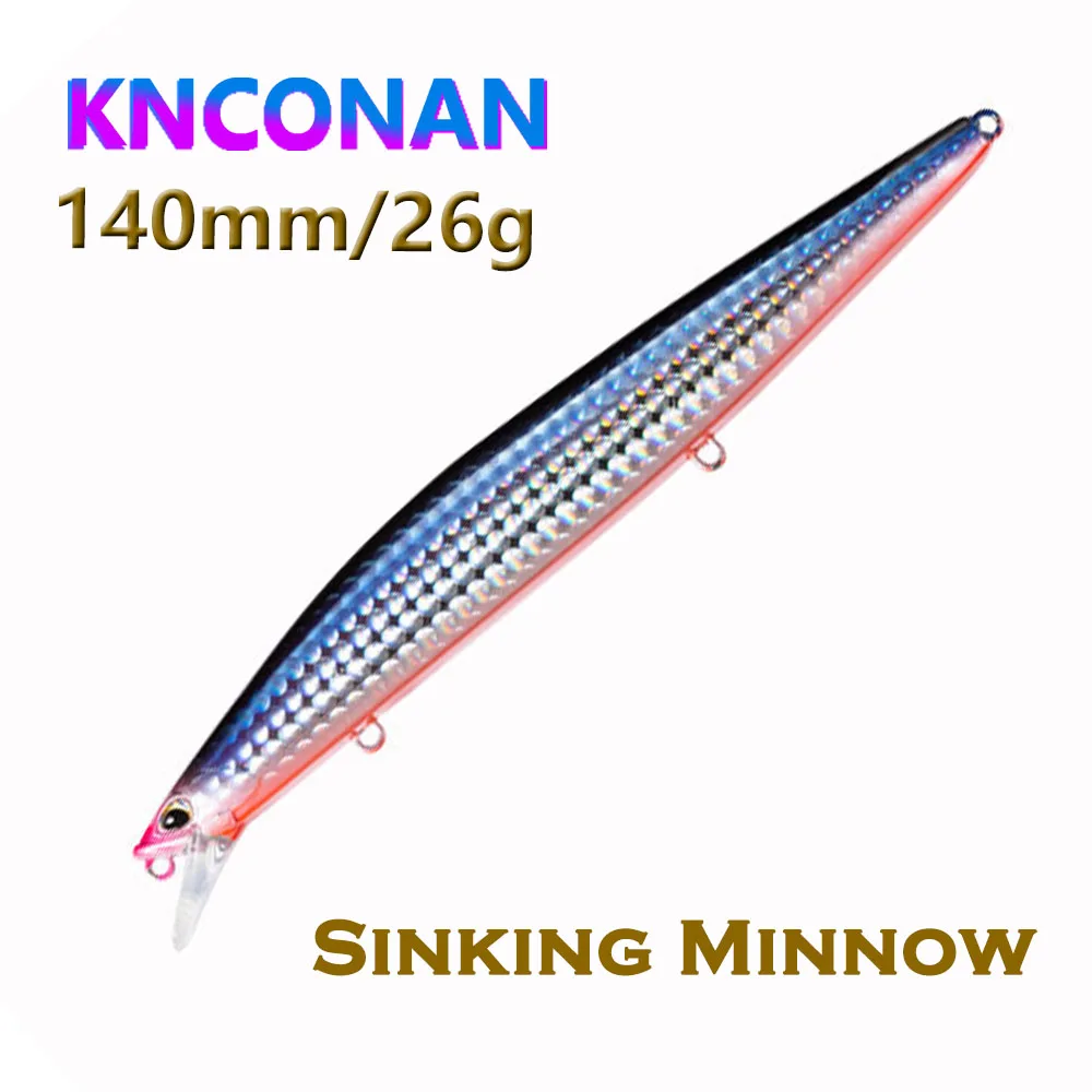 1 unidad de señuelo de Pesca Wobbler de pececillo flotante grande 26g 140mm Jerkbait Minnow Isca cebo duro Artificial Pesca Crankbait